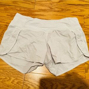 Lululemon White speed up shorts